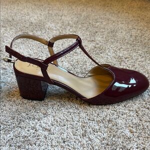 J. Crew Burgundy T-Strap Heels Size 9 BNIB 
LAST CALL MOVING SALE🚛